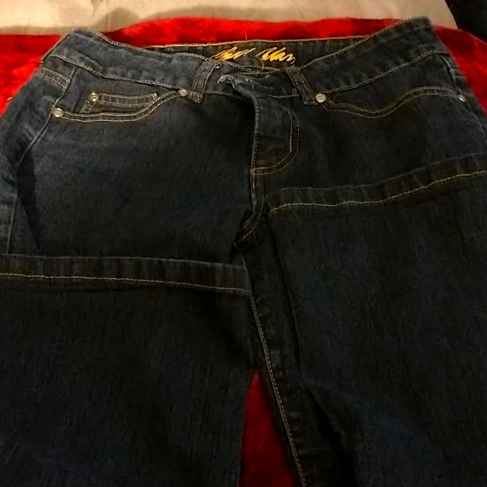 Dark wash bill blass jeans size 4p stretch bootcut